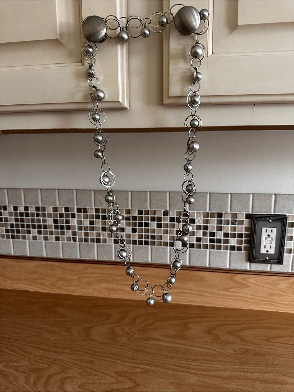 Silver-Tone Bubble ball Link Necklace